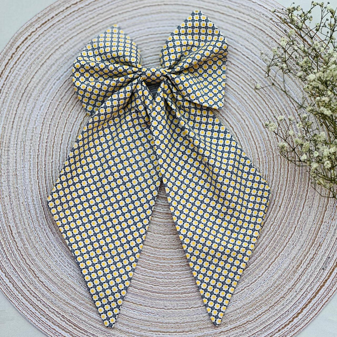 Honeybee Printed Bow Pin