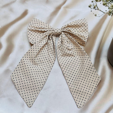 Polka Dot Printed Bow Pin